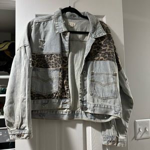 NWT Leopard detailed Denim Jacket *EXCLUDED*